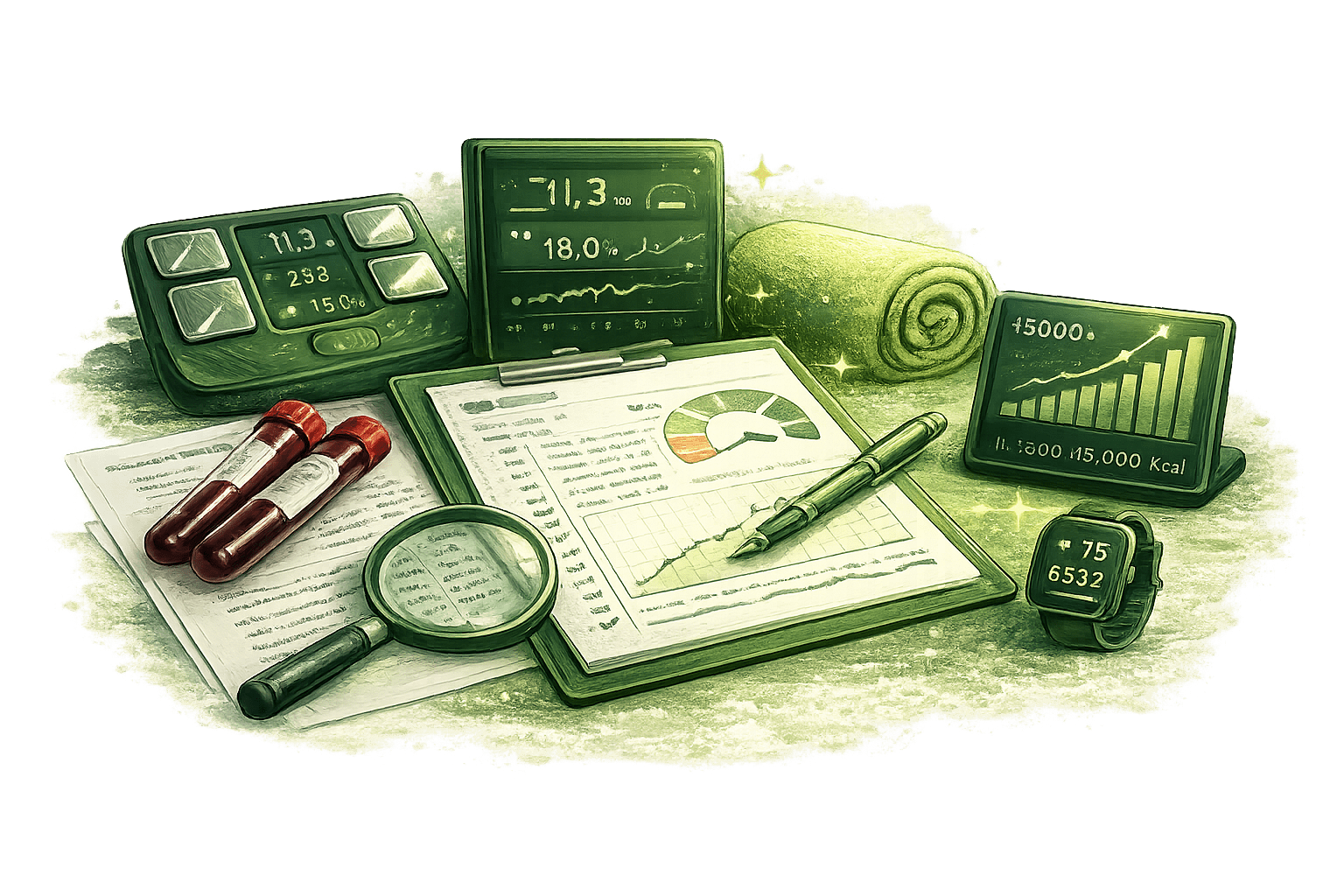 Gesundheits- und Leistungsanalyse mit Messwerten, Blutwerten und Tracking-Dashboard – High-Performance-Coaching